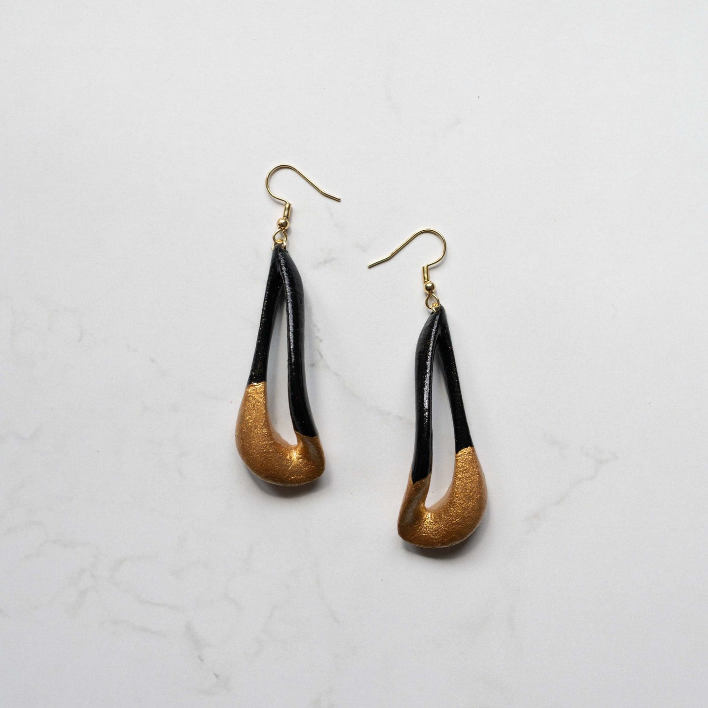 Eloura Earrings Painted (Black & Gold)